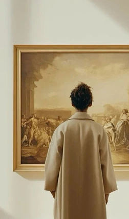 vrouw in museum